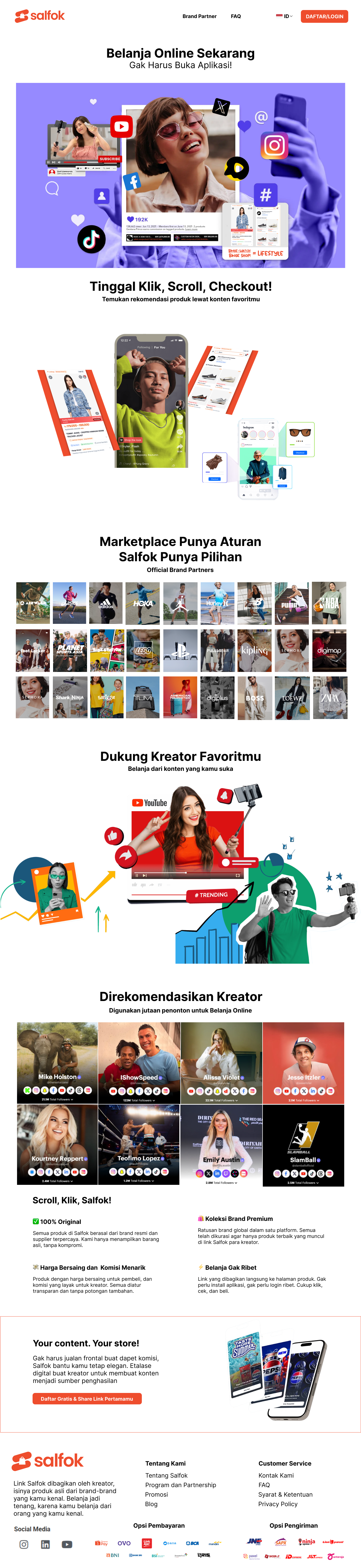salfok landing page